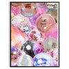 Abstract design featuring pink and purple hues with a disco theme - in a black frame