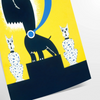 Affiche captivante scène un chien héros teintes noir bleu parfait passionnés animaux art mural disponible A4 cm A0 - en tirage roulé, sans cadre