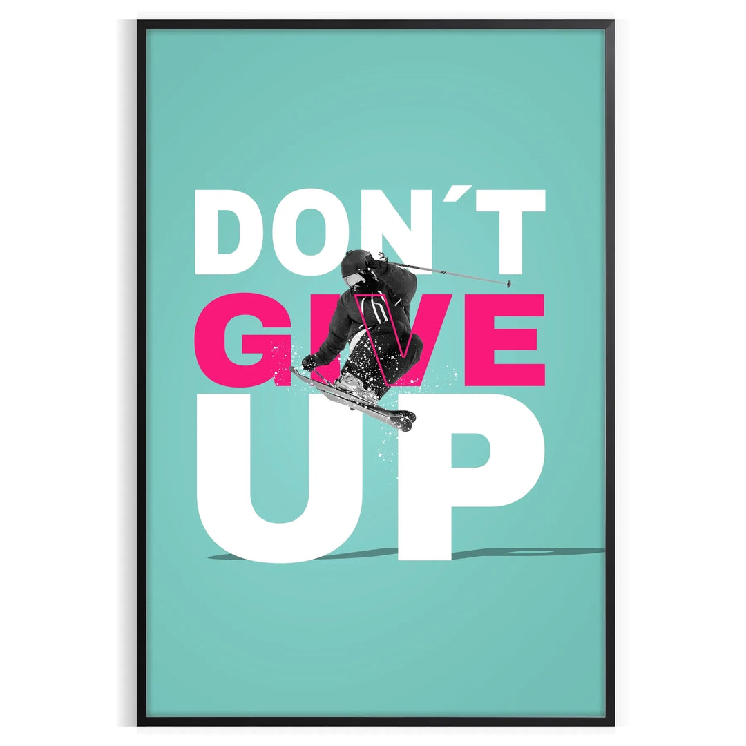Bold black and green motivational text on a space-themed background