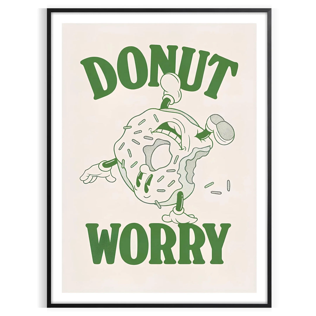 Playful donut illustration with groovy text in pastel colors
