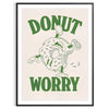 Playful donut illustration with groovy text in pastel colors - in a black frame