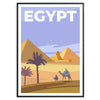 Ancient Egyptian landscape with pyramids and a blue sky - in a black frame