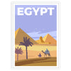 Ancient Egyptian landscape with pyramids and a blue sky - in a white frame