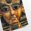 Ancient Egyptian artwork featuring hieroglyphics and symbols in green and orange tones - as a rolled, unframed print