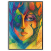Abstract expressionism with green and blue hues, depicting creative energy - in a black frame