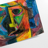 Abstract expressionist artwork featuring swirling green and blue forms - as a rolled, unframed print