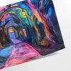 Abstract expressionist artwork with bold greens and blues - as a rolled, unframed print