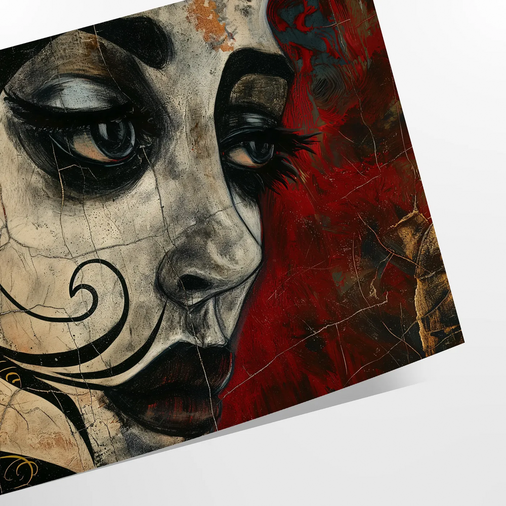 Abstract expressionist artwork with bold black and green colors