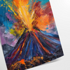 Dynamic expressionism artwork featuring bold green and orange colors - as a rolled, unframed print