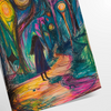 Abstract expressionist design with bold green and blue hues - as a rolled, unframed print