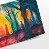Abstract expressionism artwork with green and orange hues - as a rolled, unframed print