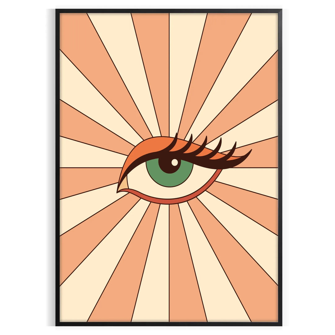 Abstract depiction of eyes in warm brown and orange hues