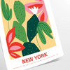 Botanical illustration featuring fresh greens and rich oranges from a farmer's market