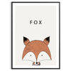 A fox in a forest, featuring black and green tones in a modern style - in a black frame