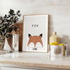 A fox in a forest, featuring black and green tones in a modern style - styled on a counter with eucalyptus and a bowl of lemons