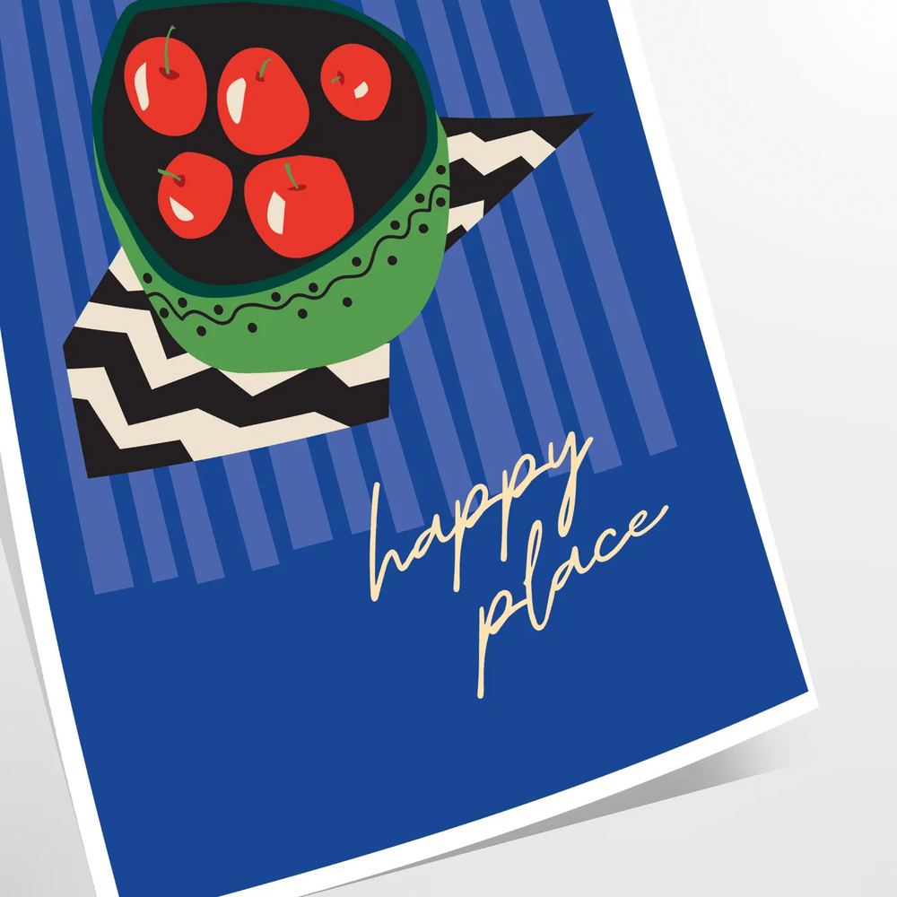 Abstract composition of fruits in green and black tones