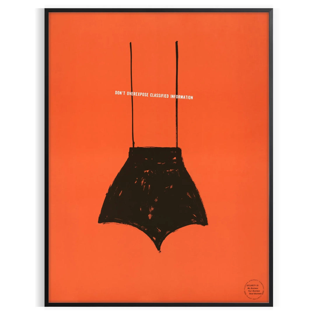 A playful design featuring abstract shapes in black and orange