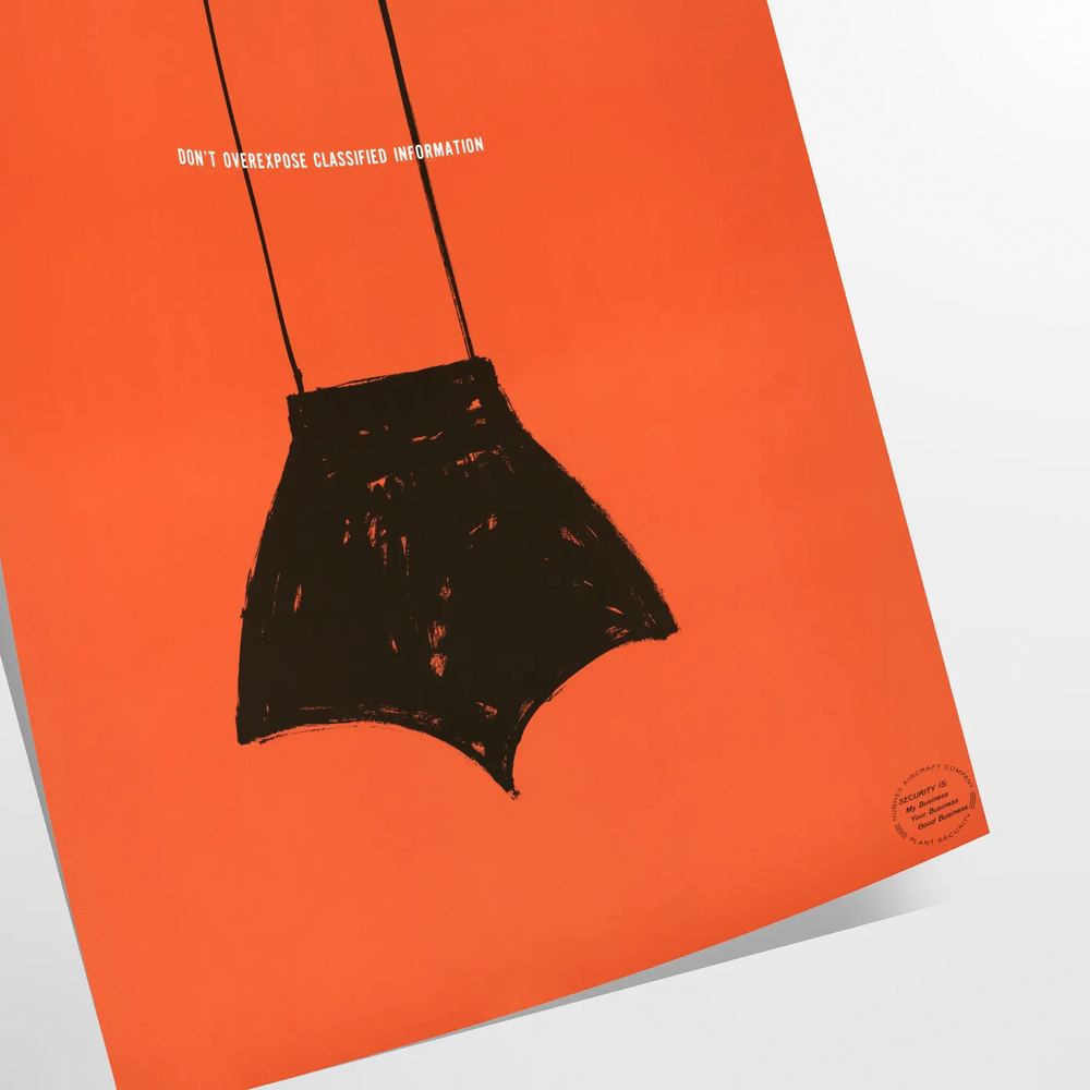 A playful design featuring abstract shapes in black and orange