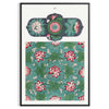 lush green garden with purple flowers in a serene setting - in a black frame