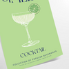 Stylowa ilustracja koktajlu Gimlet na szarym tle