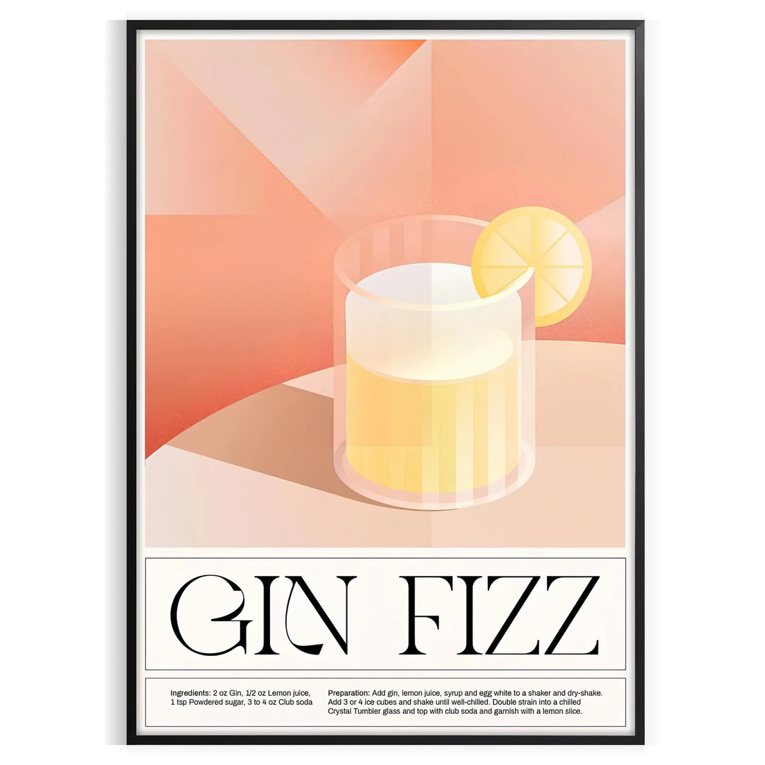 Abstract splash of orange and black depicting a Gin Fizz cocktail