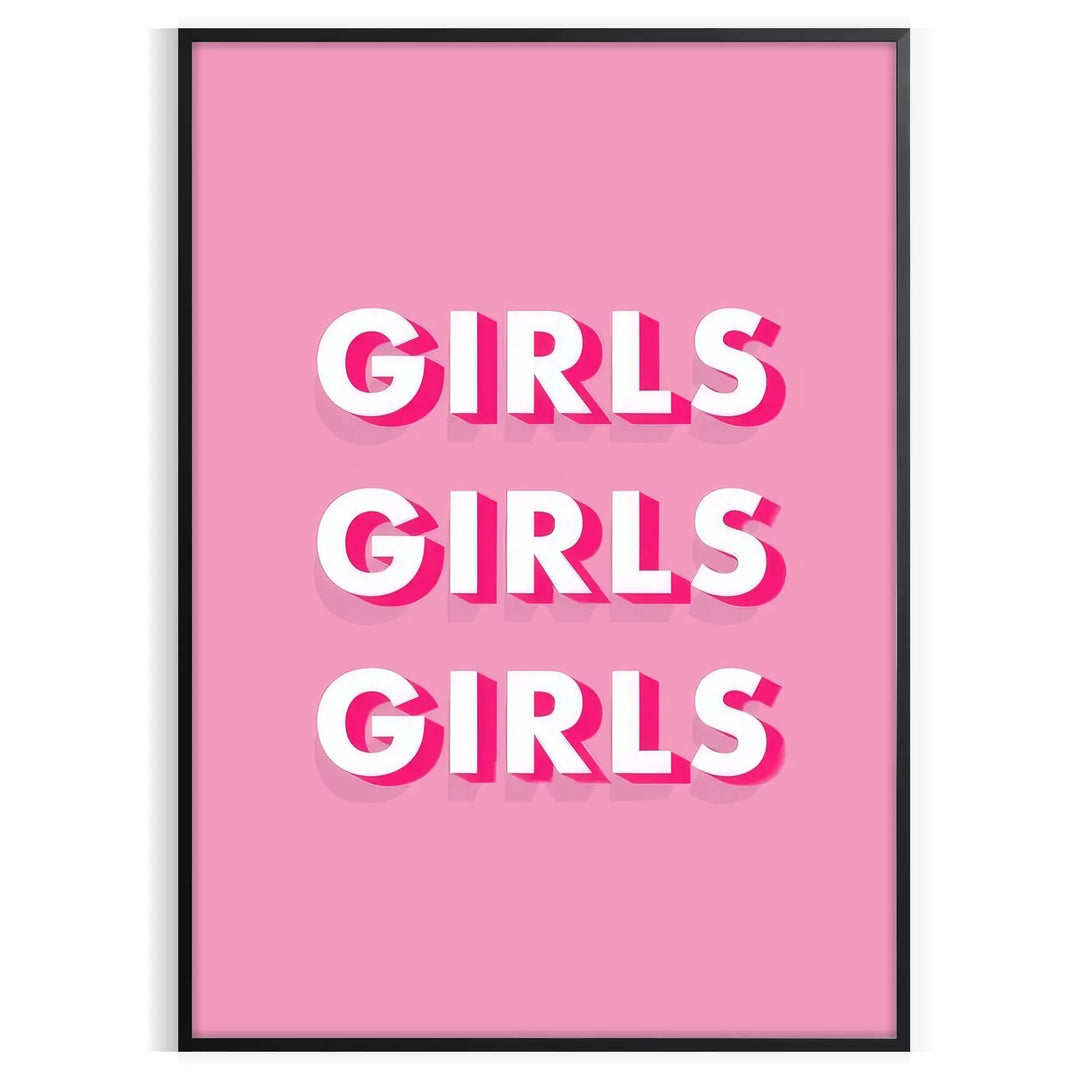 A group of diverse girls in playful poses, featuring warm brown and white tones