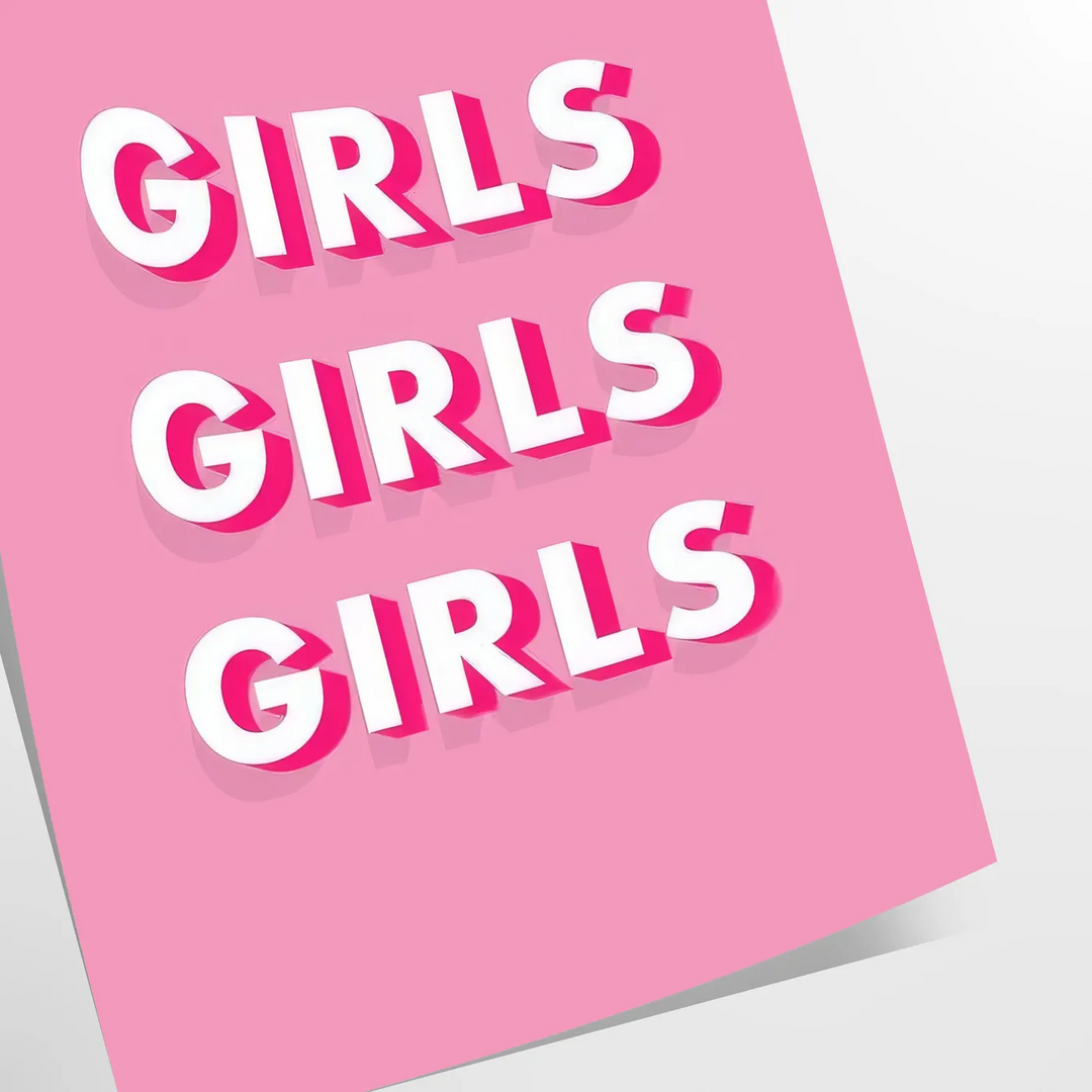 A group of diverse girls in playful poses, featuring warm brown and white tones