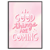 Abstract design with warm brown and red tones featuring motivational text - in a black frame