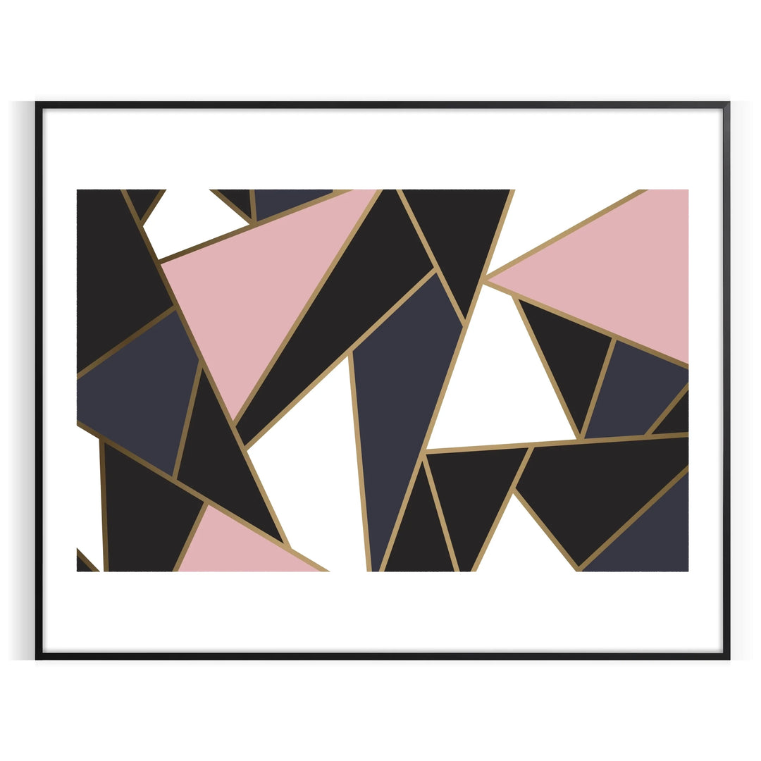 Abstract graphic design featuring bold black and green shapes