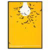 Abstract graphic design featuring orange and white space elements - in a black frame