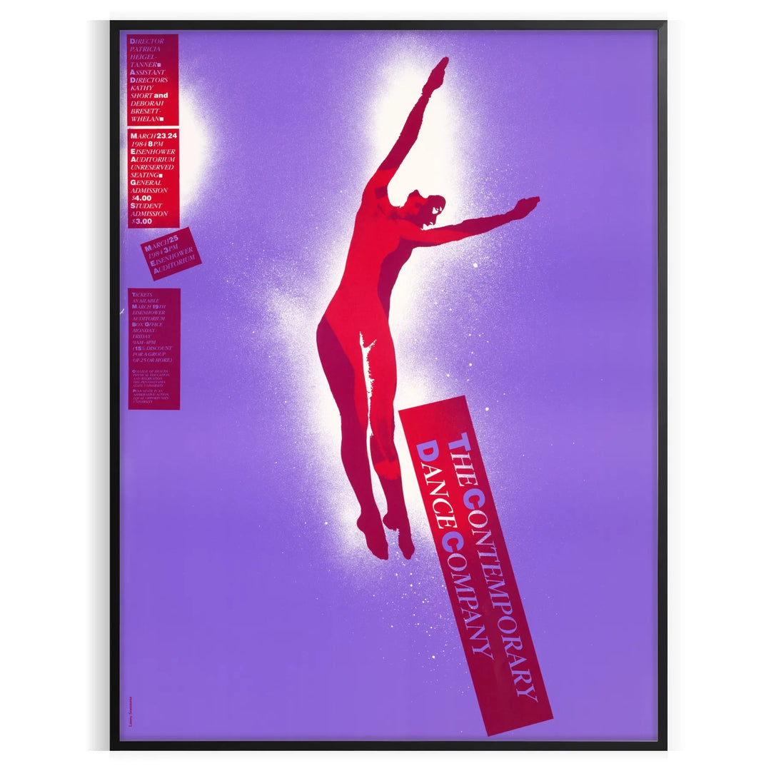 Abstract design with bold purple and red colors in a modern style - in a black frame