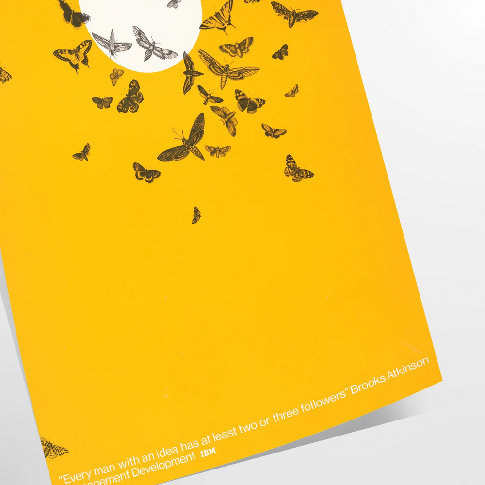 Abstract graphic design featuring orange and white space elements