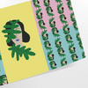 Abstract graphic design in shades of green and gray - as a rolled, unframed print
