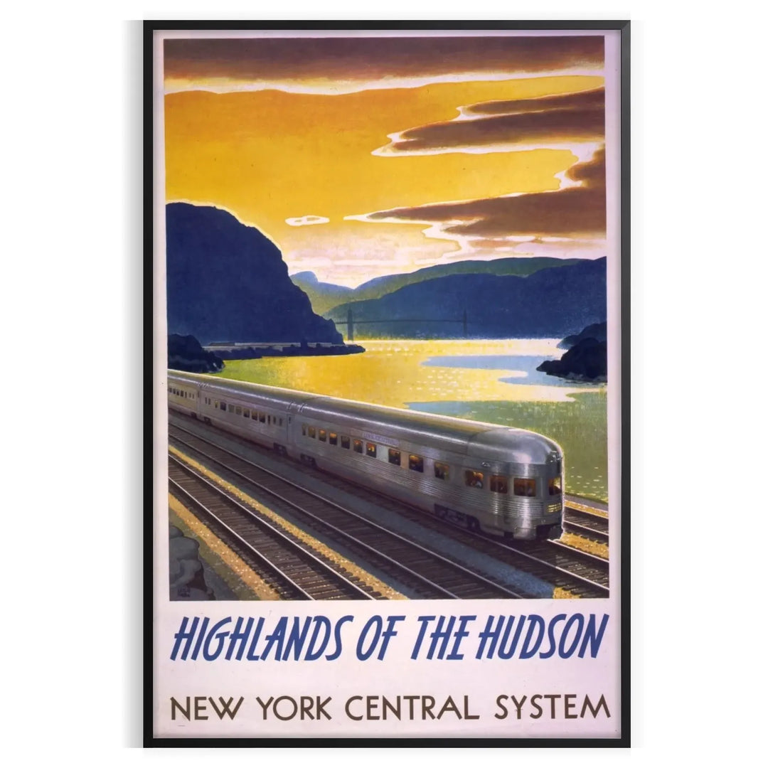 Hudson Highlands landscape with mountains and river in muted gray and blue tones