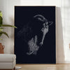 Affiche captivante thème cheval noir vert un effet saisissant espace cadeau unique disponible - dans une pièce lumineuse épurée avec plante et fauteuil