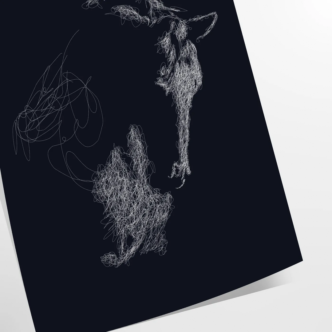 Affiche captivante thème cheval noir vert un effet saisissant espace cadeau unique disponible - en tirage roulé, sans cadre