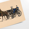 A vintage-style travel poster featuring a horse against a green landscape - as a rolled, unframed print