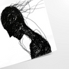 Abstract human figure in bohemian style with gray and black tones