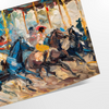 Pintura al óleo impasto abstracta con colores verdes y azules en espiral - como impresión enrollada, sin marco