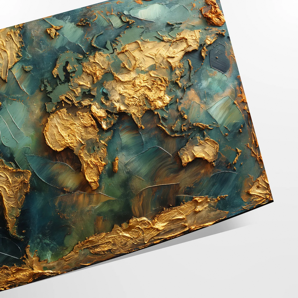 abstract impasto oil painting with lush green tones and textured brushstrokes