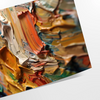 Pintura al óleo en impasto abstracto con tonos grises y verdes - como impresión enrollada, sin marco