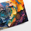 Pintura a óleo impasto com ricos tons de verde e laranja - como impressão enrolada, sem moldura