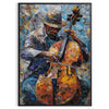 Impressionist landscape with lush greens and blues, evoking a serene atmosphere - in a black frame