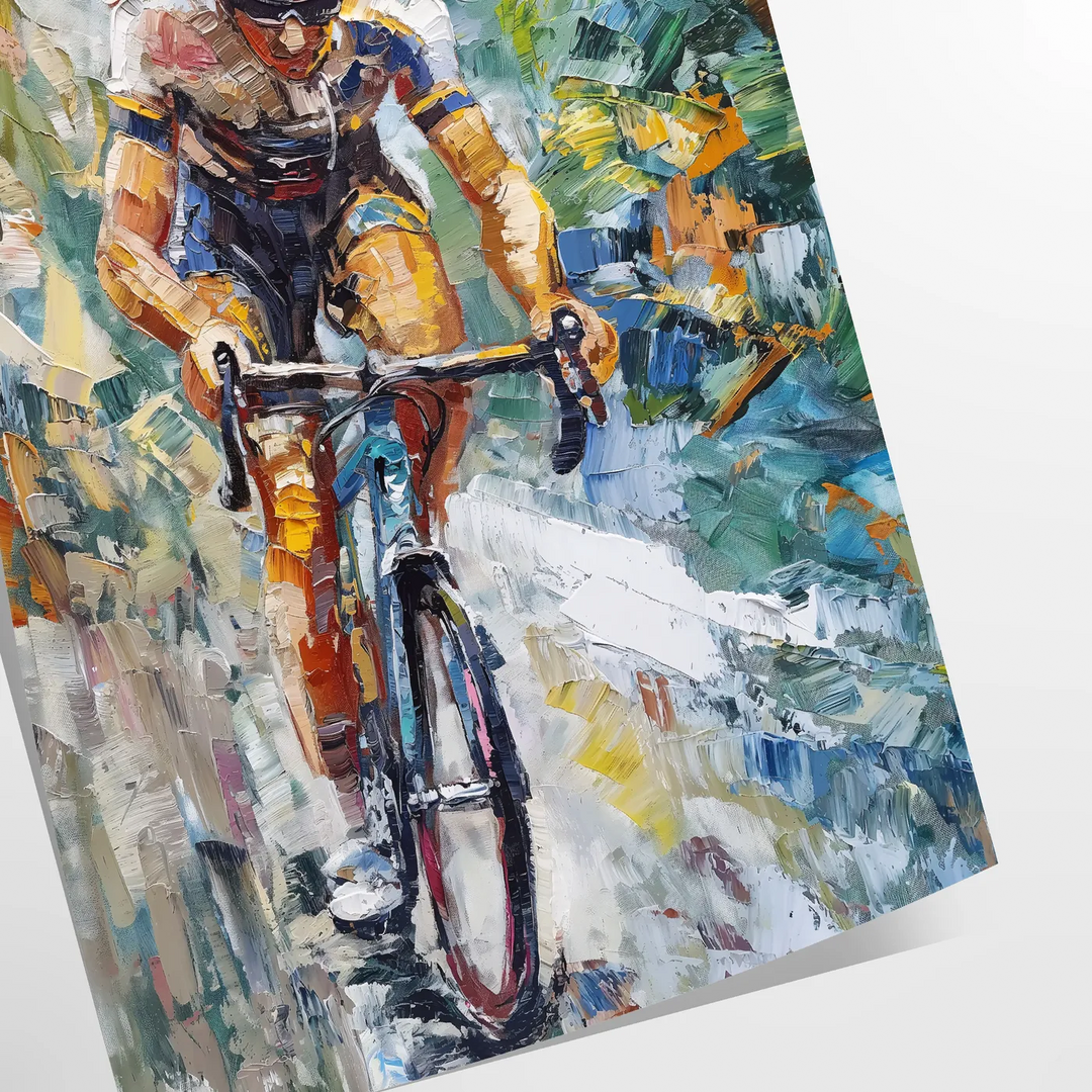 Impressionist landscape with lush greens and tranquil blues - as a rolled, unframed print
