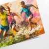 Abstract impressionist depiction of a cosmic scene in shades of green - as a rolled, unframed print