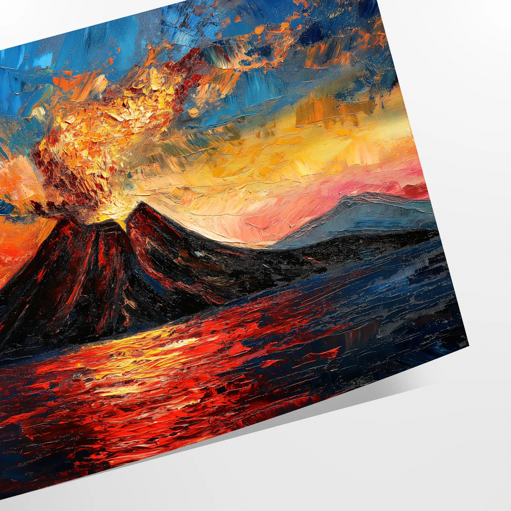 Impressionist artwork featuring a blend of black and orange hues