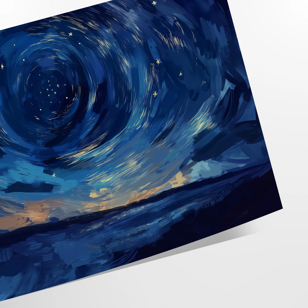 Impressionist landscape with serene greens and blues - as a rolled, unframed print