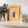 Affiche captivante faune insectes nuances vert bleu une touche nature intérieur un cadeau unique cadre disponible - sur un plan de travail avec eucalyptus et coupe de citrons
