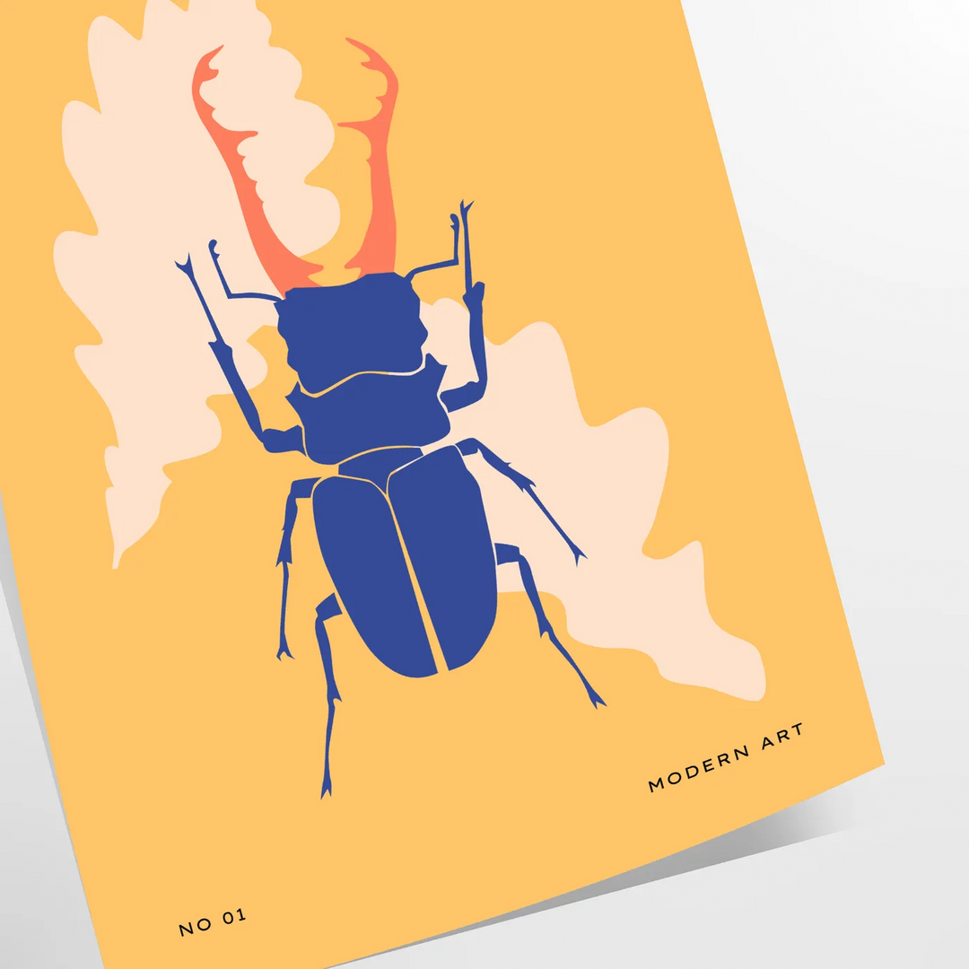 Affiche captivante faune insectes nuances vert bleu une touche nature intérieur un cadeau unique cadre disponible - en tirage roulé, sans cadre