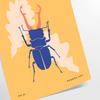Affiche captivante faune insectes nuances vert bleu une touche nature intérieur un cadeau unique cadre disponible - en tirage roulé, sans cadre
